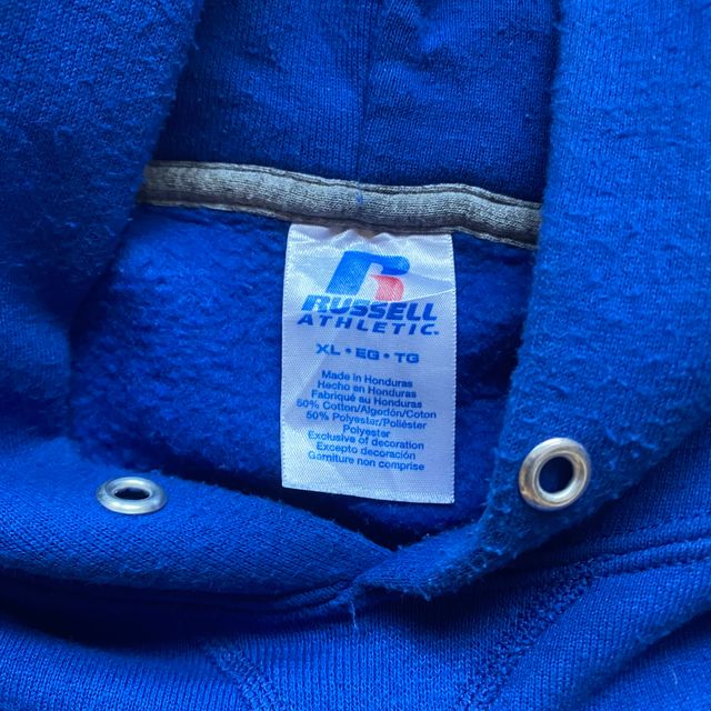 Russell Sudadera Capucha Azul Futbol XL Logo Grafi