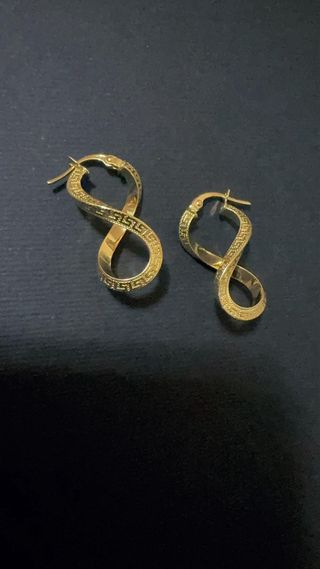 Orecchini Infinito con Greche in Oro 18Kt 750 