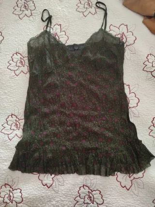 Camiseta lencera Zara floral XS