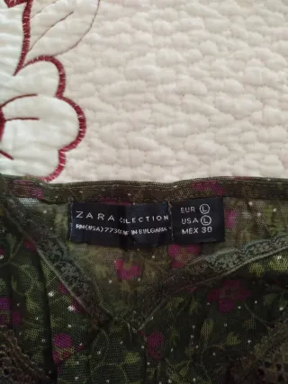 Camiseta lencera Zara floral XS