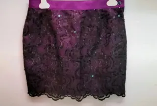 Falda de fiesta lentejuelas morada