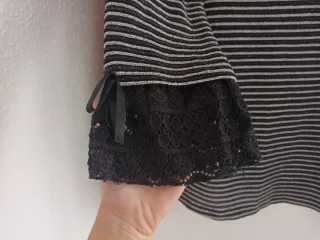 Jersey mujer rayas negro y plata  46-48