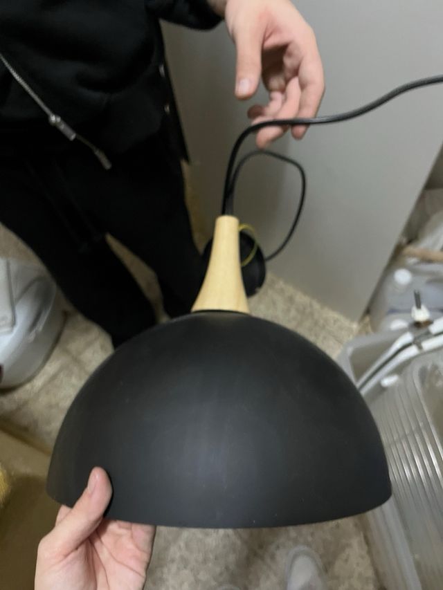 Lámpara de techo colgante metal y madera