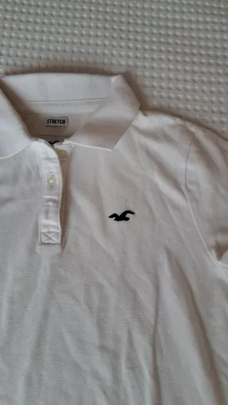 Polo Hollister Blanco Mujer