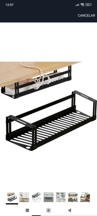 Organizador de cables para escritorio negro nuevo