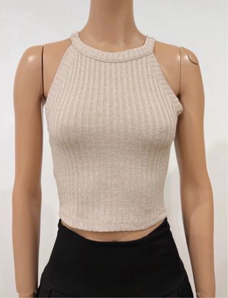 Top tirantes beige talla única