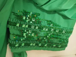 Vestido corto fiesta verde lentejuelas