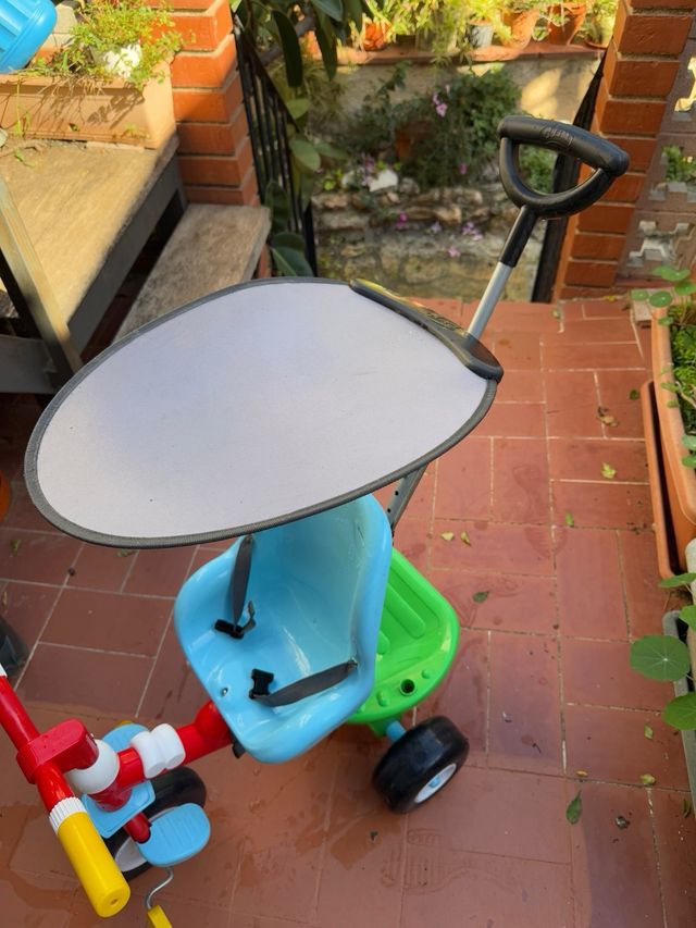 Triciclo para bebé con toldo y barra