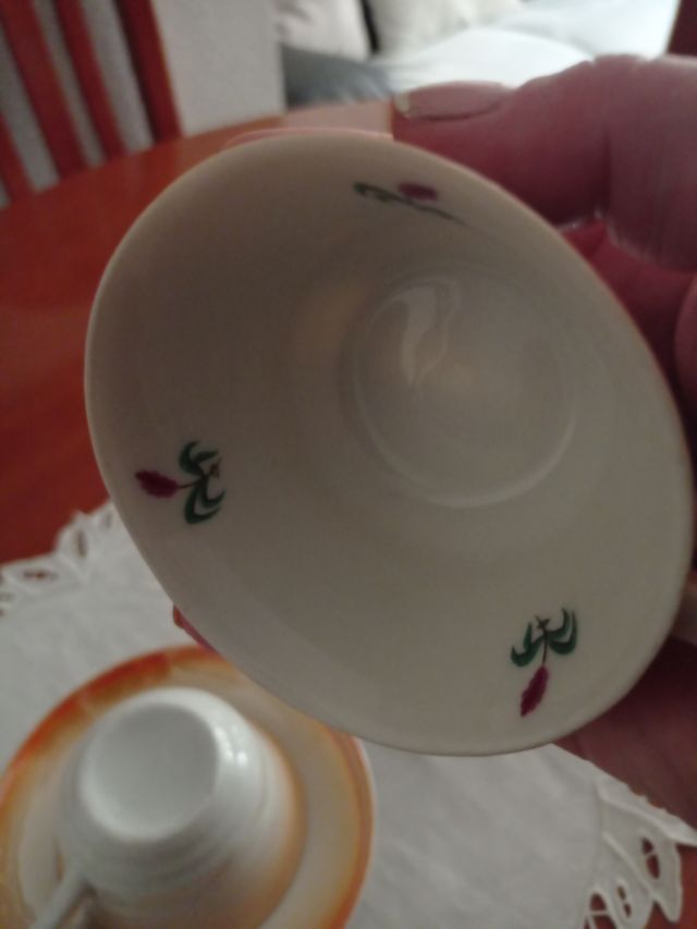 Juego 2 tazas porcelana con plato