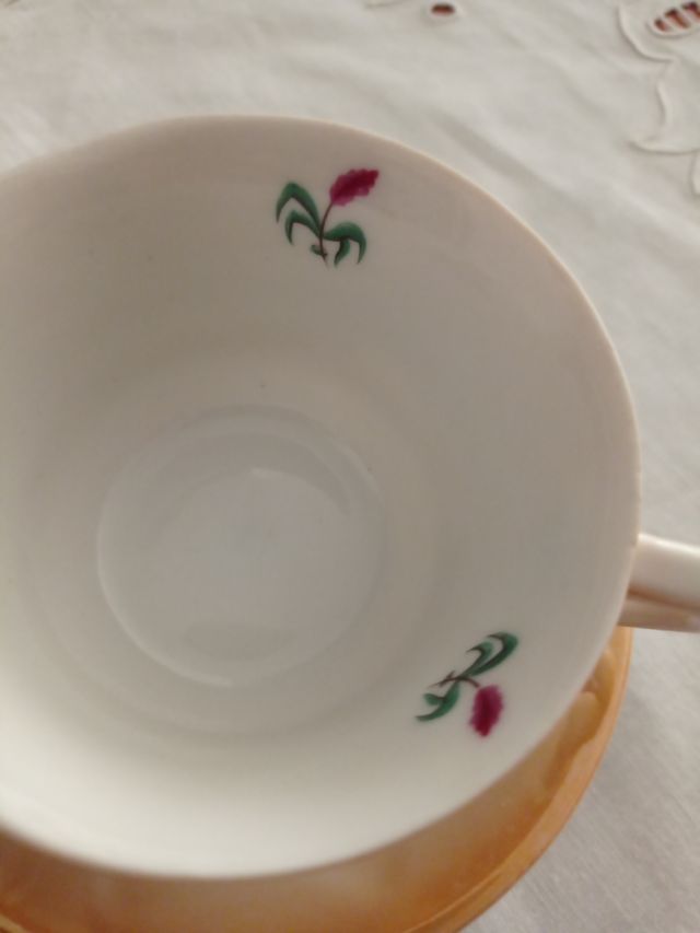 Juego 2 tazas porcelana con plato