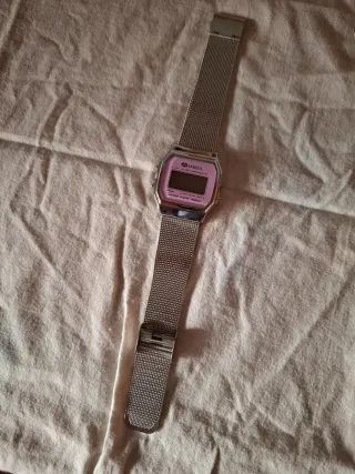 Reloj Marea Digital Rosa y Plateado