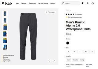 Pantalones Rab impermeables negros