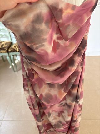 Vestido palabra de honor multicolor