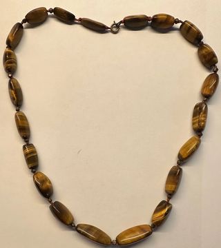Collana vintage occhio di tigre naturale