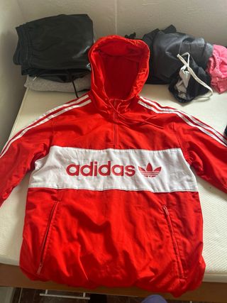 Sudadera Adidas Roja y Blanca Talla S