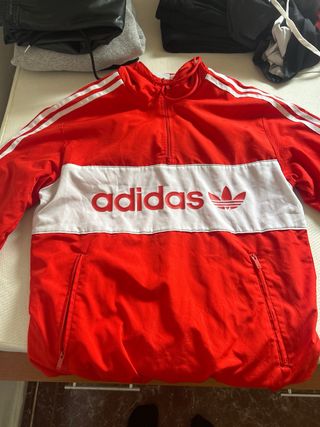 Sudadera Adidas Roja y Blanca Talla S