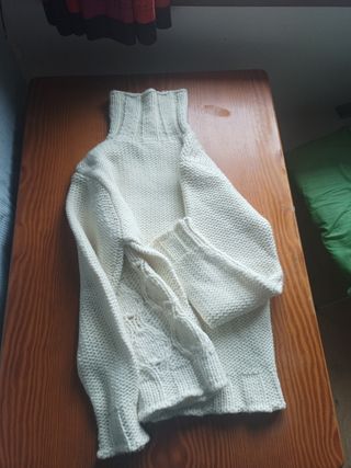 Jersey Zara Blanco Cuello Alto