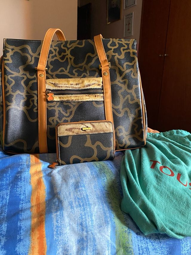 Bolso Tous Vintage Original Negro y Marrón