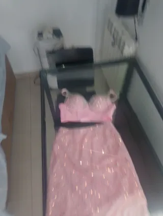 Conjunto Vestido Brillo Boda Gitana Rosa
