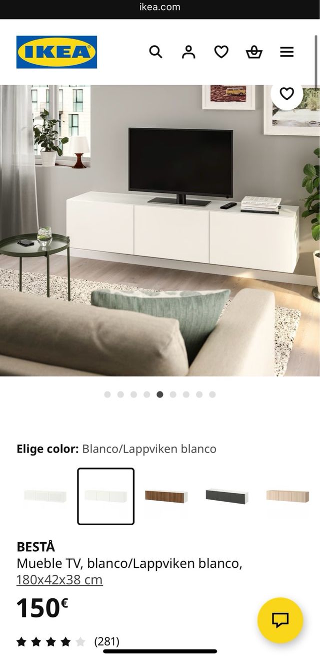 Mobile TV bianco Ikea Besta