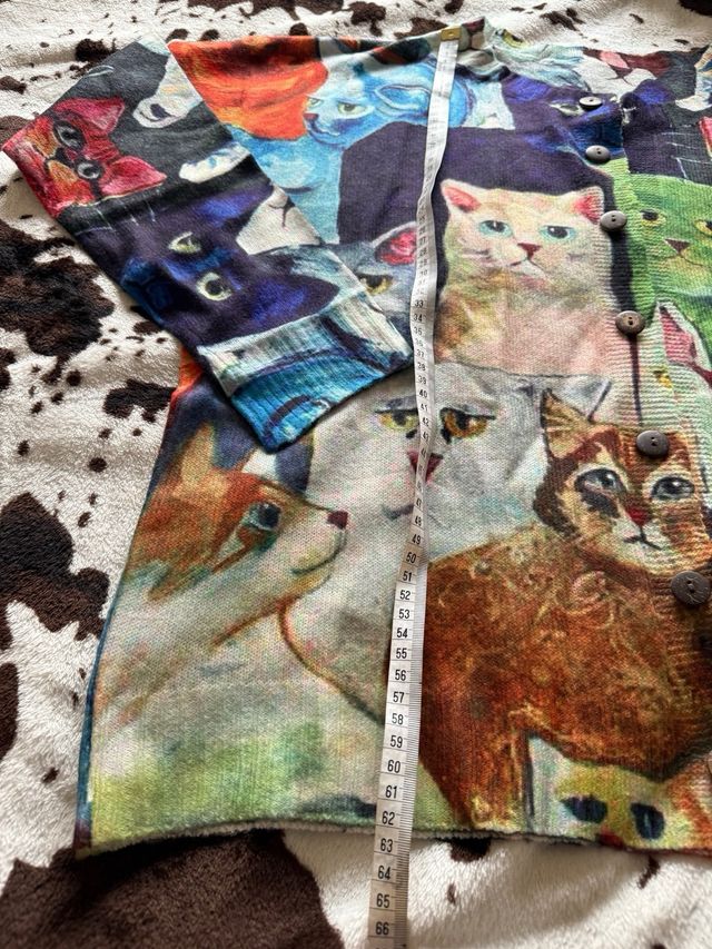 Cárdigan estampado gatitos multicolor