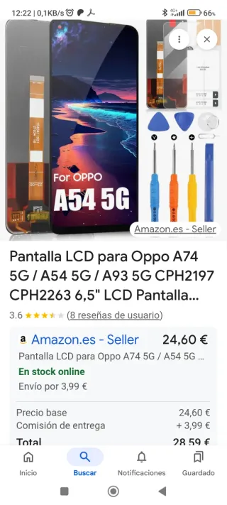Schermo LCD OPPO A74 5G/A54 5G