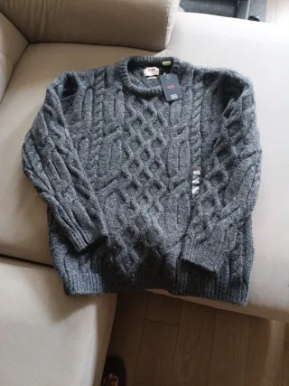 Jersey Levis Hombre Gris Trenzado