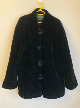 Abrigo Terciopelo Vintage Maxima Negro