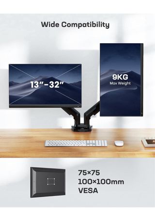 Soporte Monitor Doble HUANUO Negro