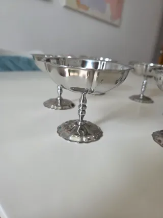Copas de helado vintage metal inox