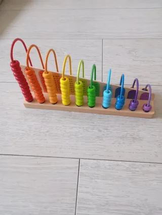 Ábaco de madera para aprender matemáticas