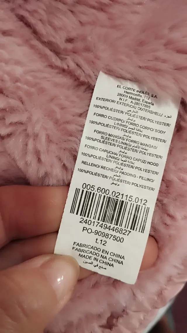 Chaqueta plumífero niña 11-12 años.Nueva