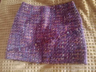 Falda Zara Talla S Tweed Multicolor