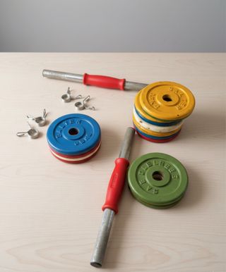 2 Mancuernas Salter con discos y cierres
