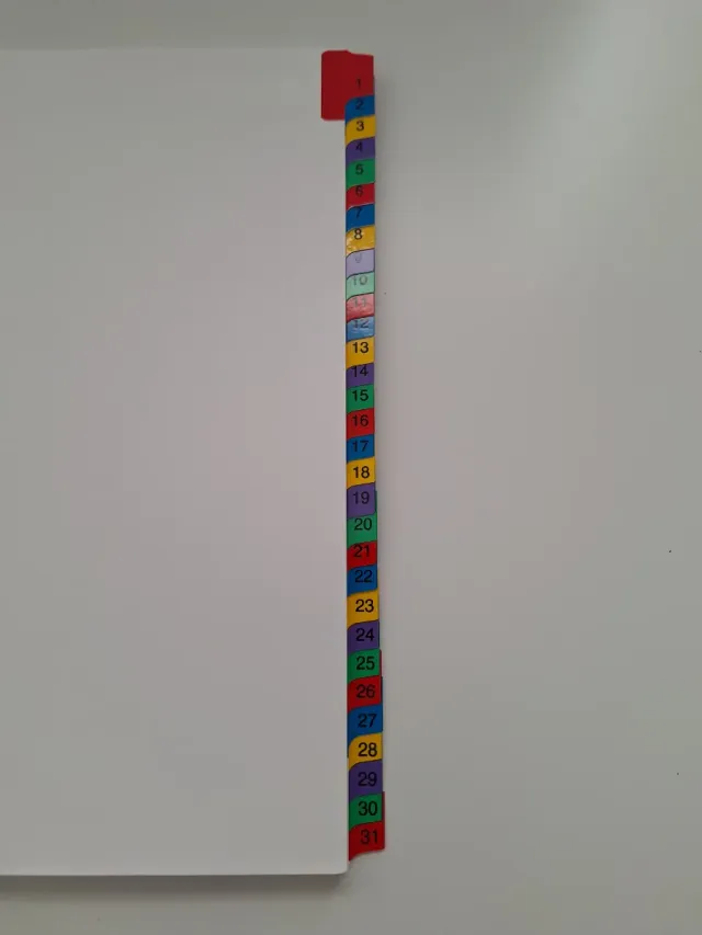 Separadores 31 temas índice cartulina