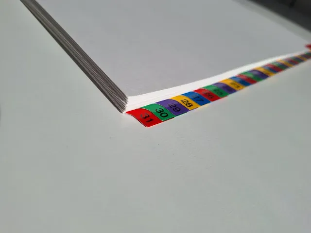 Separadores 31 temas índice cartulina