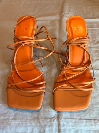 Sandalias ASOS DESIGN tiras naranjas talla 46