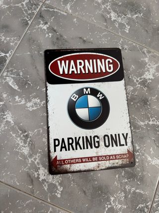 Placa cartel Decorativo logo BMW Parking Only