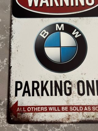 Placa cartel Decorativo logo BMW Parking Only