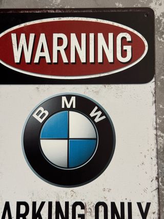 Placa cartel Decorativo logo BMW Parking Only