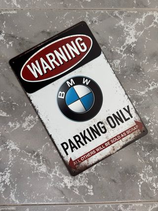 Placa cartel Decorativo logo BMW Parking Only