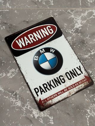 Placa cartel Decorativo logo BMW Parking Only