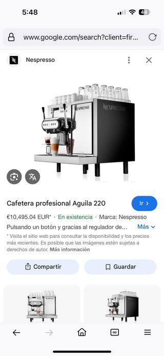 Cafetera Nespresso Águila 220