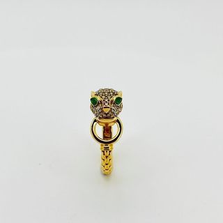 Anillo Pantera Oro 18k - circonitas