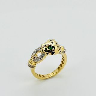 ANILLO PANTERA CON ESMALTE. Oro 18k