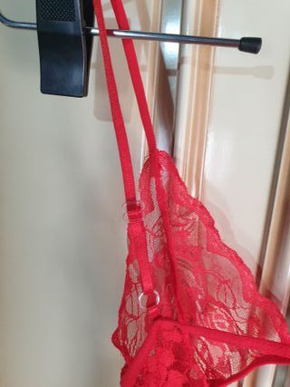 Top lencería rojo encaje