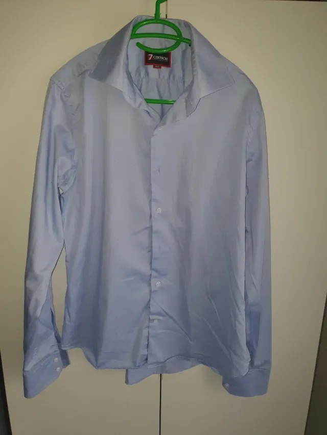 Camisa italiana 7 Camicie azul Talla M