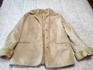 Chaquetón Ante Forro Polar Beige