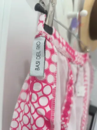 Falda flamenca rosa y blanca