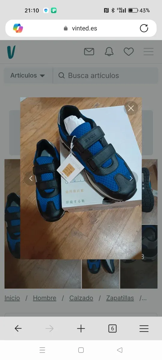 Zapatillas Geox 38 Azul/Negro